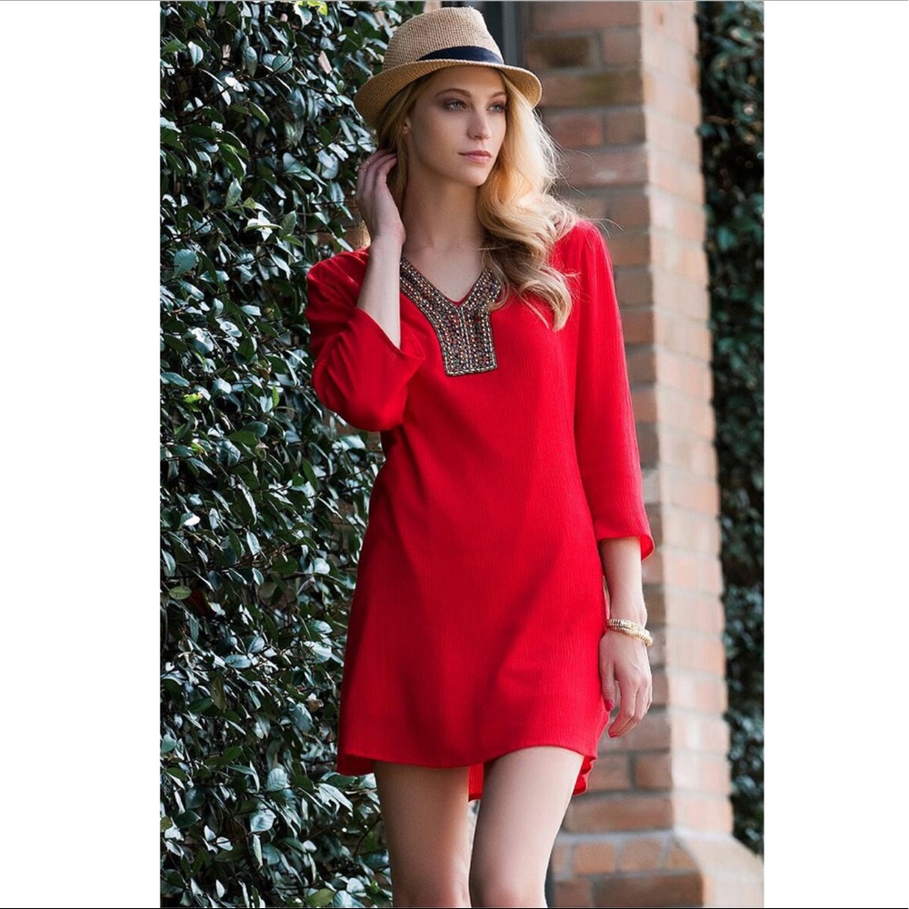 HOLDLaramie Beaded Tunic Dress - Francesca’s